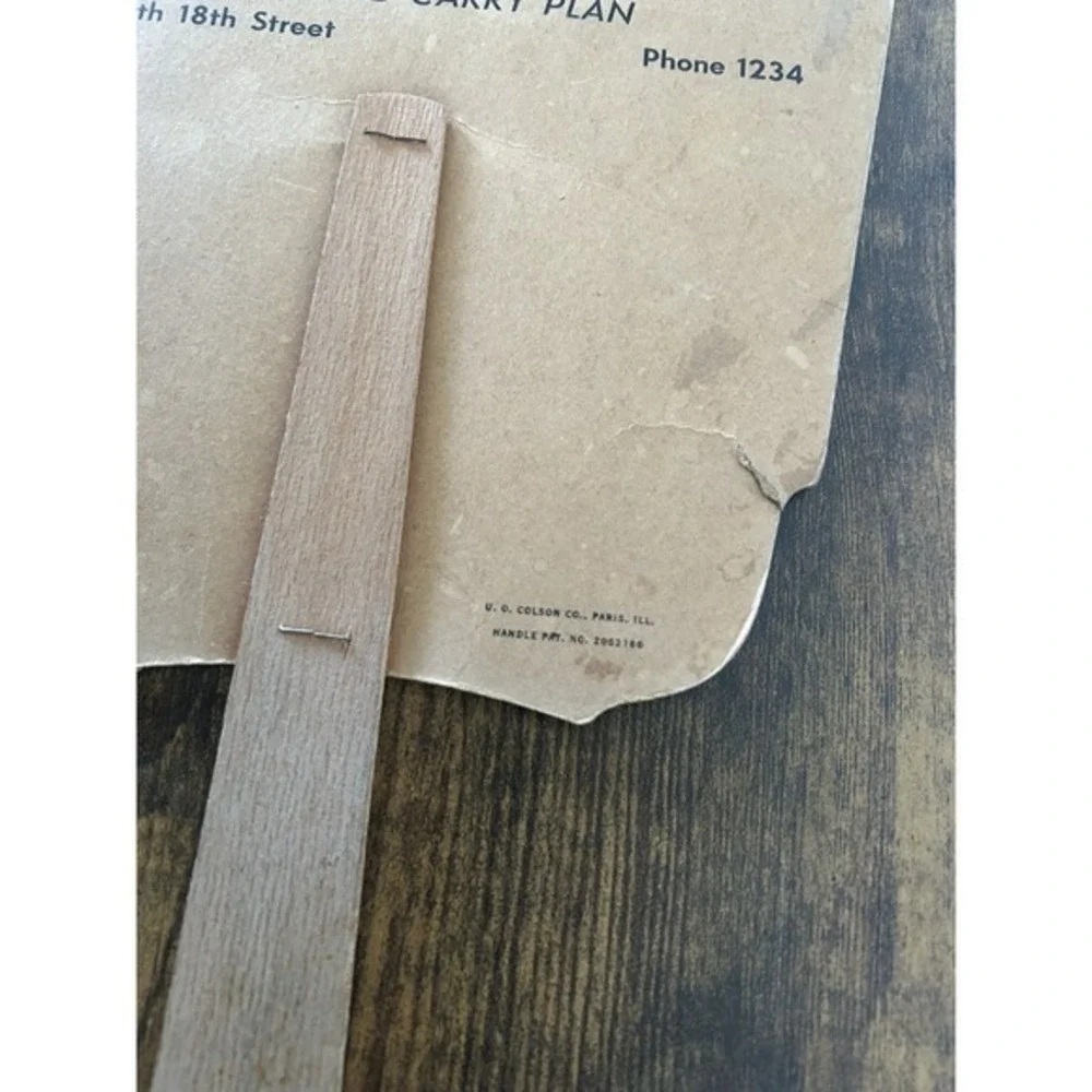 Vintage‎ Modern Dairy Paris ILL Spring Cottage Bridge Hand Fan